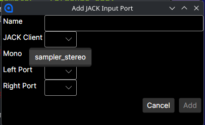 Create new jack input
